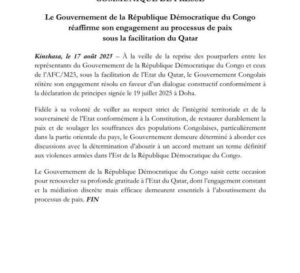 MINISTÈRE DE LA COMMUNICATION ET MEDIAS : COMMUNIQUÉ DE PRESSE.